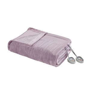 Plush Electric Heated Bed Blanket - Beautyrest - 1 of 4