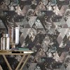 Timepiece Moonstone Grey Floral Geometric Paste the Wall Wallpaper - 4 of 4