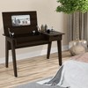 Costway Vanity Table with Flip Mirror Writing Computer Desk Storage Drawer Walnut - 3 of 4