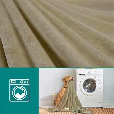 Large Beige Sherpa and Synthetic Outdoor Pet Blanket