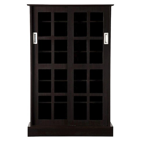 Windowpane Cabinet Media Storage Target