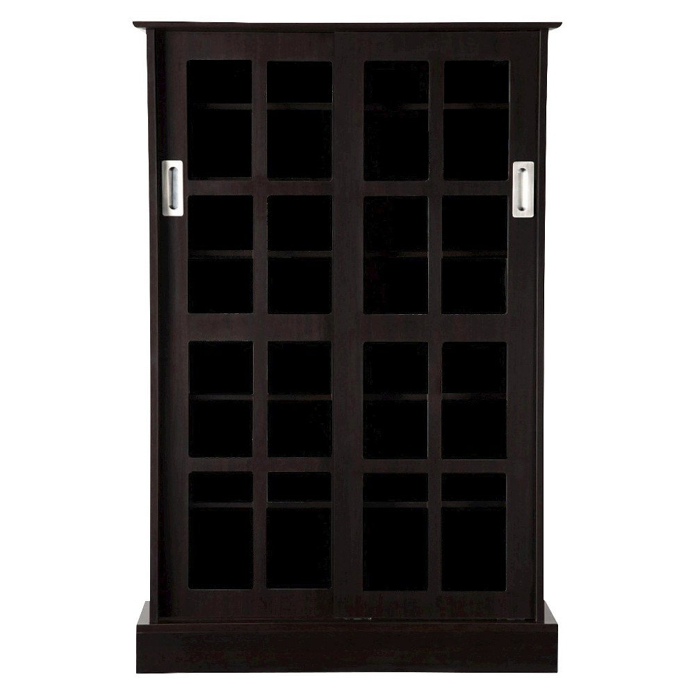 Photos - Display Cabinet / Bookcase Atlantic Windowpane Cabinet Media Storage Espresso 49"  
