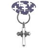 Dicksons KC-811 Flared Cross Brushed Pewter Finish 2 Inch Zinc Alloy Fob Holder Keychain Ring Accessory - 2 of 2