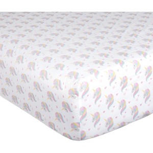 Tadpoles 3-Piece Unicorn Sheet Set | 1 Twin Flat Sheet, 1 Twin Fitted Sheet & 1 Queen Pillowcase | Pink - 1 of 1