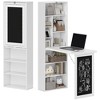 HOMCOM Fold-out Convertible Writing Table, Wall Mount Desk Cabinet with Blackboard and Side Shelf Multi-Function Home Office Workstation - 4 of 4
