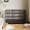 Heavy Duty Metal Dog Crate, Extra Large Folding Dog Cage with Double Doors, Wheels & Removable Tray, Indoor Pet Kennel for All Sizes Dogs - 3 of 4