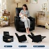 TackView Swivel Recliner Chair, Deep Seat PU Leather Sofa Chair, Rocking Accent Chair for Nursery, Living Room, Bedroom & Home Movie Theater - 3 of 4