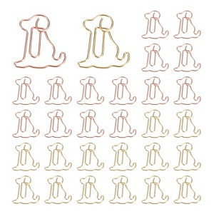 Unique Bargains Office File Organization Metal Dog Shape Cute Funny Durable Paper Clip 30 Pcs - 1 of 4