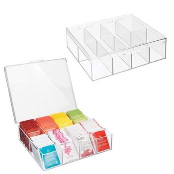 2 Pack Stackable Tea Bag Organizer, Vtopmart Plastic Tea Storage Box for  Kitchen