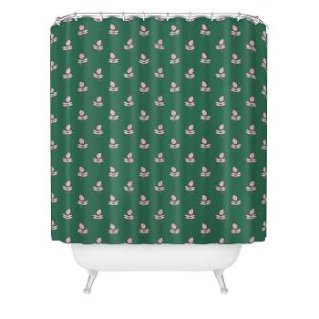 Maritza Lisa Retro Leaf Pattern Green Shower Curtain Green - Deny Designs