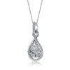 White gold plated necklace with cubic zirconia door knocker love knot pendant, combining elegant design with sparkling detail - 3 of 3