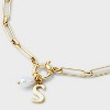 14K Gold Dipped Pearl Charm on Chain Initial Necklace - A New Day Gold - 4 of 4