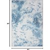 Acekool 2x3 Washable Soft Area Rug, Modern Abstract Blue, Stain Resistant Non-Slip Foldable Small Carpet for Living Room, Bedroom, Office - 2 of 4