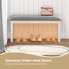 Tangkula Set Of 2 Upholstered Bedroom Bench w/Padded Seat & Solid Wood Legs for Dining Room - 4 of 4
