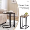 VECELO C Shaped End Table for Sofa Couch and Bed, Small Side Table for Living Room Bedroom, Snack TV Tray Laptop Table with Metal Frame, - 3 of 4