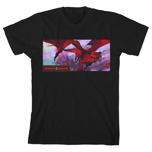 Dungeons & Dragons Red Dragon Flying Youth Black Graphic Tee - image 1 of 2