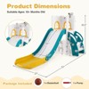 Costway 6 in 1 L-shaped Toddle Slide for Toddlers Age 1-3 Baby Slide with Basketball Hoop Gray + Pink/Gray + White/Yellow + Green - 3 of 4
