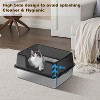 Stainless Steel Cat Litter Box with Lid, High Sided Tray with Scoop & Anti-Slip Mat, Easy Clean - 3 of 4