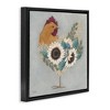 Stupell Industries Rooster with Layered Floral Blossoms Floating Frame Canvas Art, Black, 25" x 25" - 2 of 4