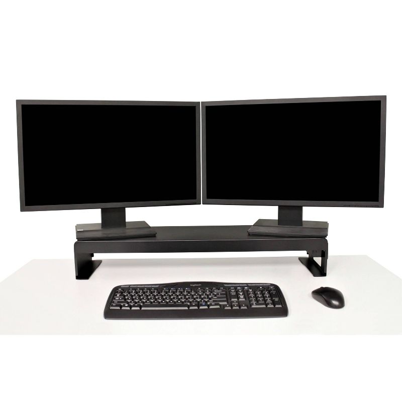 Double Articulated Dual Monitor Desk Mount with Power Black - Rocelco, 3 of 7