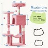 NAYSAYE 44 "Cat Tree Tower Cat Tree Cat Scratching Post Cat Tower Pet Sisal Grab Post Indoor Apartment Plush Toys Rest Play, Pink, 17.7"*13.8"*44.5" - 3 of 4