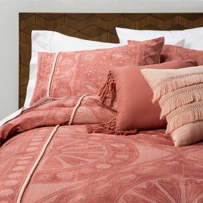 Twin/Extra Long Twin 4pc Jessamine Pom Trimmed Comforter Set Rose - Opalhouse™