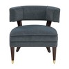 Velvet Upholstery Solid Wood Barrel-Back Accent Chair with Attached Cushions and High-Density Foam Seat - 2 of 4