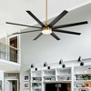 Airsurfer 72" Black Windmill Ceiling Fan with Color-Changing LED Light & Remote, 8 ABS Blades for Large Rooms, DC Motor, 7''&12'' Downdods - 2 of 4