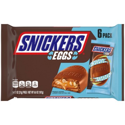 Snickers Candy Eggs Milk Chocolate Easter Basket Stuffers - 6.6oz/6pk