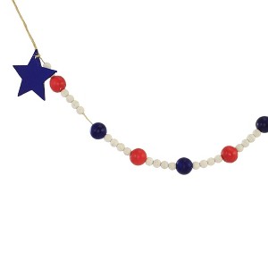 Transpac 53.0 Inch Red White Blue Bead Garland Patriotic Garland , Usa Americana (1PC) - 1 of 3