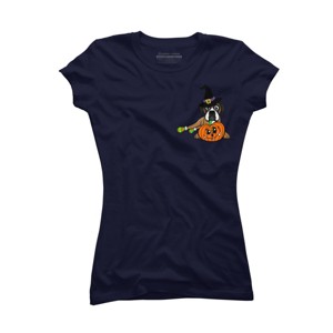 Junior's Design By Humans Halloween Boxer Dog By TreeHouses T-Shirt - 1 of 3