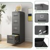 NicBex Narrow File Cabinet with Lock,Office Cabinet with Grooved Handles,Modern Storage Cabinet,Filing Cabinet for Home Office - 4 of 4