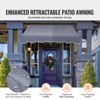 VEVOR 59 x 47" Patio Awning Retractable, Awning Sunshade Shelter with Manual Crank Handle, Adjustable Height from 86 to 122 in, Dark Gray - 3 of 4