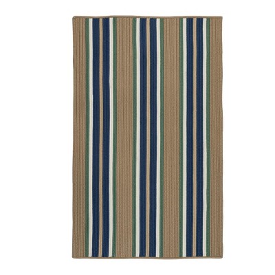 Colonial Mills Mesa Stripe Braided Rug, Taupe Isle 2'x3', Rectangle Shape