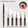 5PCS Metallic Nail Art Pens, Liner Brushes Set, Long Lines, Thin Details, Fine Drawing, Liner Brush - 3 of 4