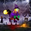 Angel Sar 3.9FT Halloween Inflatable Witch Window Breaker Decoration, LED Light-Up Witch on Broom Blow Up for Indoor, Outdoor Yard, Party, Lawn - 4 of 4