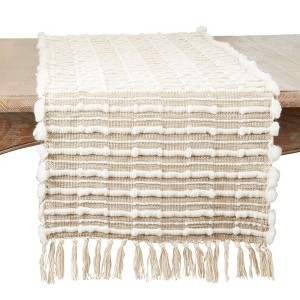 Saro Lifestyle Striped Design Woven Table Runner - 1 of 3