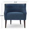 MAYEERTY Modern Club Chair, Button-Tufted Back Tonal Piping Sturdy Birch Wood Legs, Living Room Bedroom Office - 3 of 4