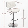 QingMoon 360°Swivel Mid Century Bar Stools Set of 2, PU Upholstered, Adjustable Height Bar Stools, for Kitchen Island, Pub, Restaurant - 3 of 4