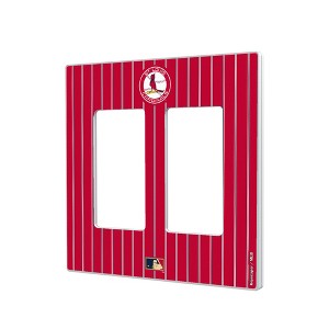 MLB Cooperstown Central Teams Pinstripe Hidden-Screw Light Switch Plate for Double Rocker - 1 of 4