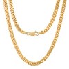 Steeltime unisex sterling silver 24" Miami Cuban link chain necklace. Color Options: Silver, Gold - 2 of 3