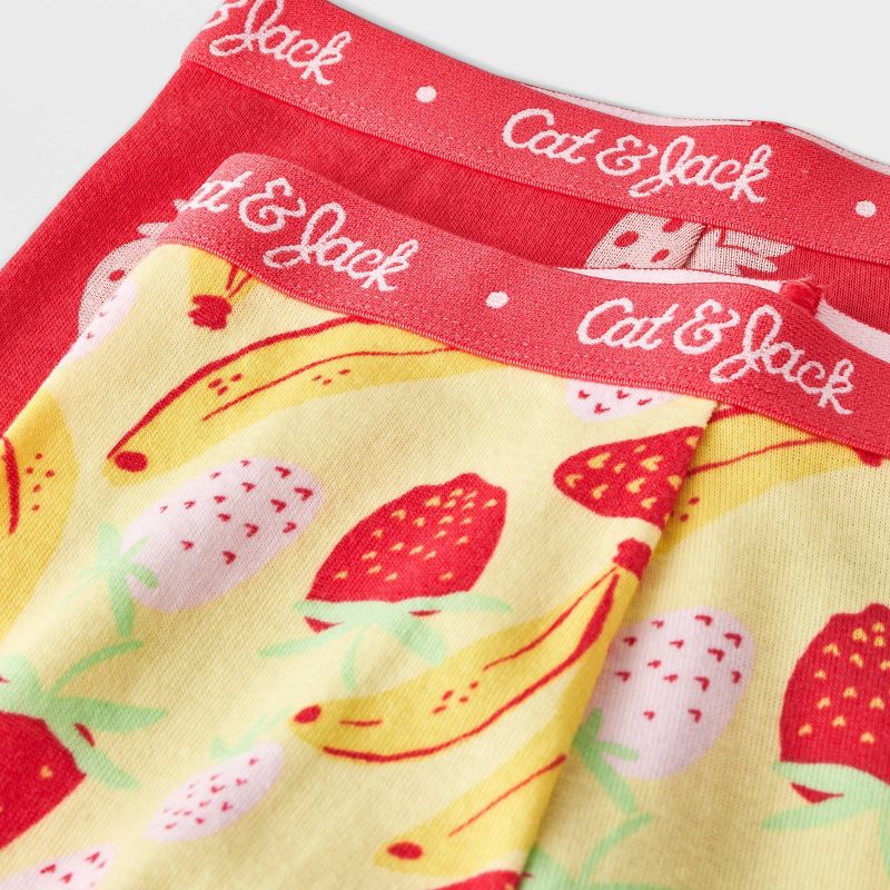Toddler Girls&#39; 4pc Bananas &#38; Strawberries Printed Pajama Set - Cat &#38; Jack&#8482; Yellow, 4 of 5