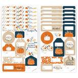 Big Dot of Happiness Happy Thanksgiving - Assorted Fall Harvest Party Gift Tag Labels - To and From Stickers - 12 Sheets - 120 Stickers