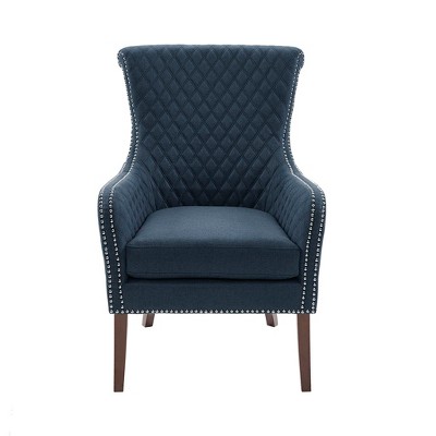 VYNXARIA 27" Accent Chair,Wood High-Density Foam Modern Style For Living Room, Blue