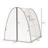 Tunnel Hoop House Greenhouse with Sandbags and Hemmed PE Cover, 2 Doors and Screen Windows, 6' x 6' x 6.6' - 3 of 4