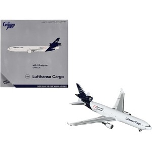 McDonnell Douglas MD-11F Commercial Aircraft "Lufthansa Cargo" White with Dark Blue 1/400 Diecast Model by GeminiJets - 1 of 3
