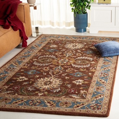 Heritage Brown and Blue Hand-Tufted Wool Area Rug
