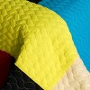 Slickblue Handmade Patchwork Quilt Set with Shams, 100% TC Fabric, Vermicelli Quilted, Multicolor 1/2, 3 Piece - 3 of 4
