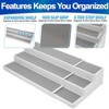 5 Star Super Deals Spice Rack Organizer 3 Tier Expandable Non Slip Shelf for Kitchen Organizer with Adjustable Length 15.5 to 26.5" - White/Grey - 2 of 4