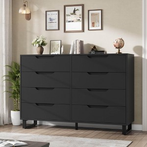 Dresser, Freestanding Horizontal Drawer with Storage, Wooden Closet Chest Storage - 1 of 4